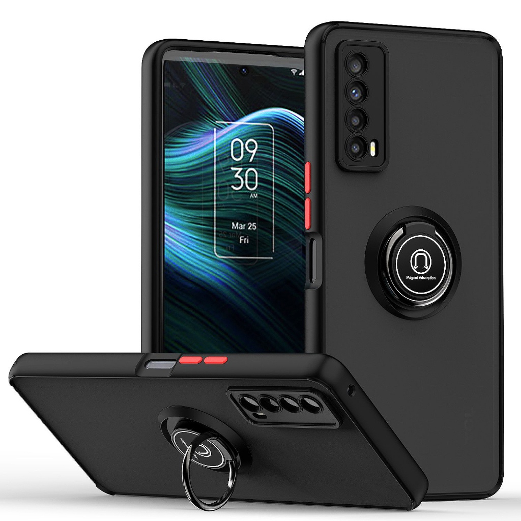 ปลอกสําหรับ TCL 30 XE 20 XE Stylus 5G เคสโทรศัพท์รถแม่เหล็กผู้ถือแหวน Matte ซิลิโคนป้องกันกันกระแทก Hard Cover Coque