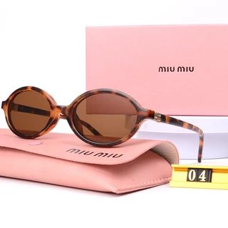 2024 ใหม่ ultra-light รอบ high-end Miumiu แว่นตากันแดด lady anti-uv ขับรถแนวโน้มแว่นตากันแดดสุภาพสตรี high-end แฟชั่น ins SMU04Z
