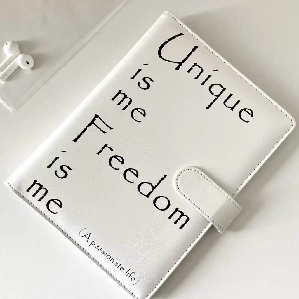 สีดําสีขาวตัวอักษรหนัง pu A5 การ์ดหนังสือหัวเข็มขัดแม่เหล็กไม่แอตทริบิวต์หลวมใบสี่การ์ดหนังสือคู่มือเก็บหนังสือโพลารอยด์ 10 ซม.การ์ดอัลบั้มภาพโปสการ์ดอัลบั้มการ์ดหนังสือ Love Beans Star Chasing Storage