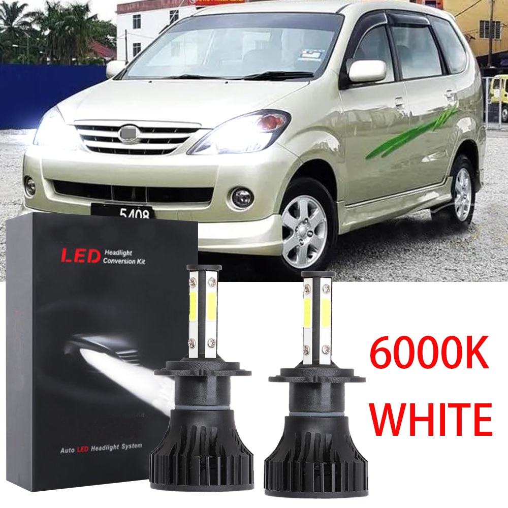 6000K สีขาว LED ไฟหน้าด้านหน้า HeadLight หลอดไฟ 12V - 24V ชุด 2 สําหรับ Toyota Avanza (F600) 2004-20