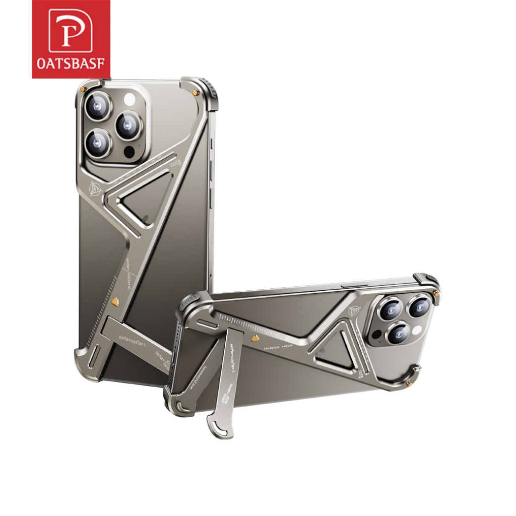 Oatsbasf Geometry Case เคสโทรศัพท์ โลหะ กันกระแทก บางพิเศษ สําหรับ iPhone 16 ProMax / 16 Pro / 15 / 15 Pro / 15 ProMax /14 Pro / 14 ProMax / 13 Pro / 13 ProMax กรอบถุงลมนิรภัยกันกระแทก