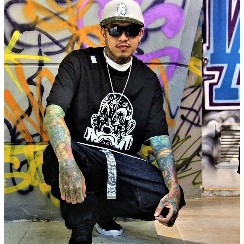 ยุโรปอเมริกันโจ๊กยี่ห้อ Tattoo แขนสั้นผู้ชายผู้หญิง West Coast Street สวมใส่เสื้อยืด