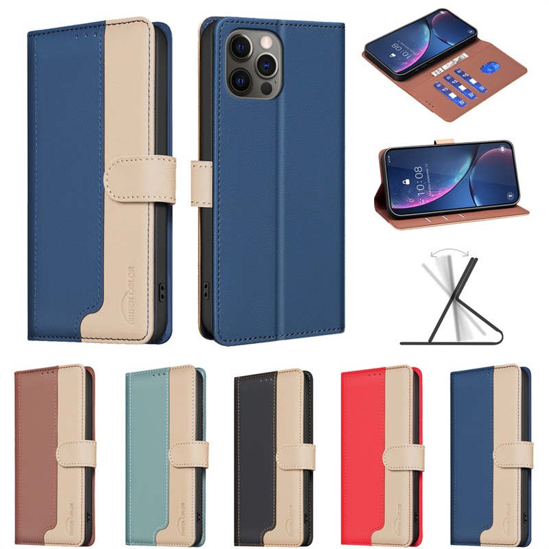 หรูหราปลอกสําหรับ iPhone 16 15 14 Plus 13 Pro Max พร้อม RFID Blocking กระเป๋าสตางค์หนังพลิกกรณีผู้ถือบัตรฝาครอบ