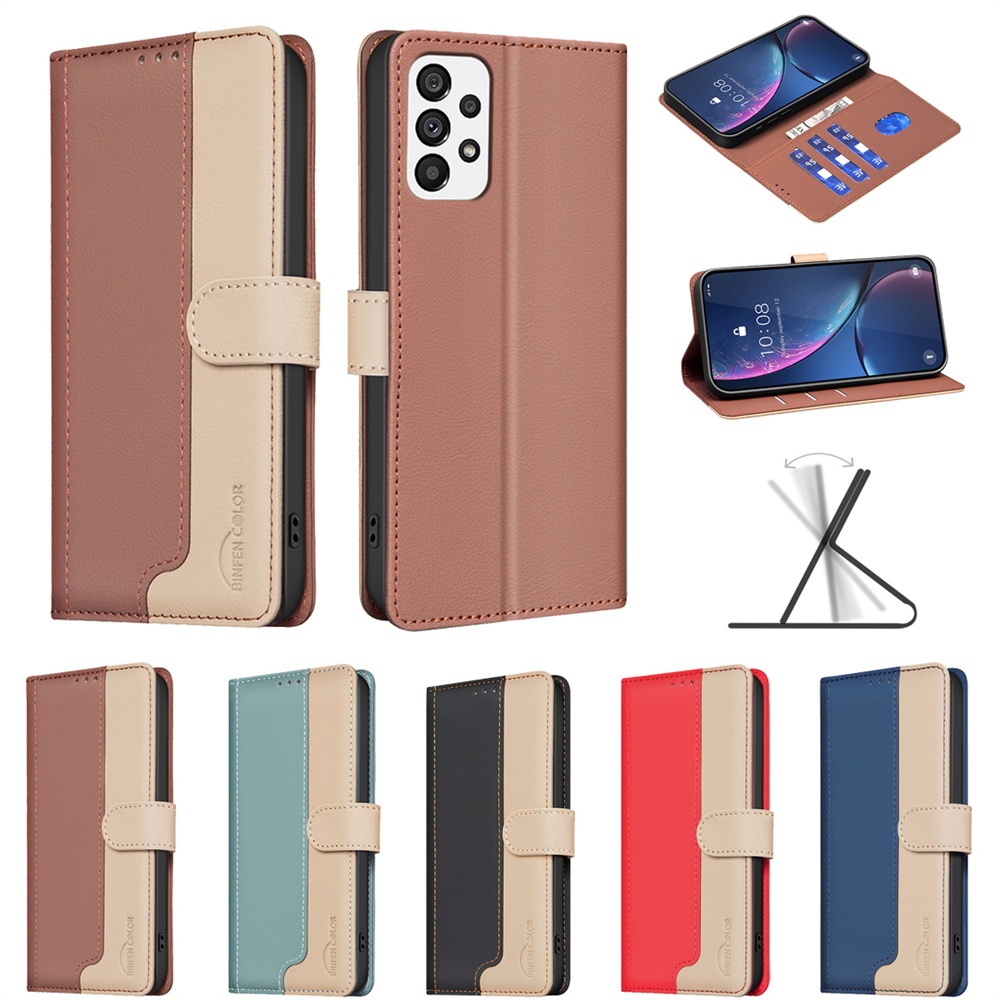หรูหราสําหรับ Samsung Galaxy S22 Ultra S22 Plus S22 + A13 A23 M23 A33 A53 A73 A72 5G A03S A02S 4G พร้อม RFID Blocking กระเป๋าสตางค์หนังพลิกกรณีผู้ถือบัตรฝาครอบ