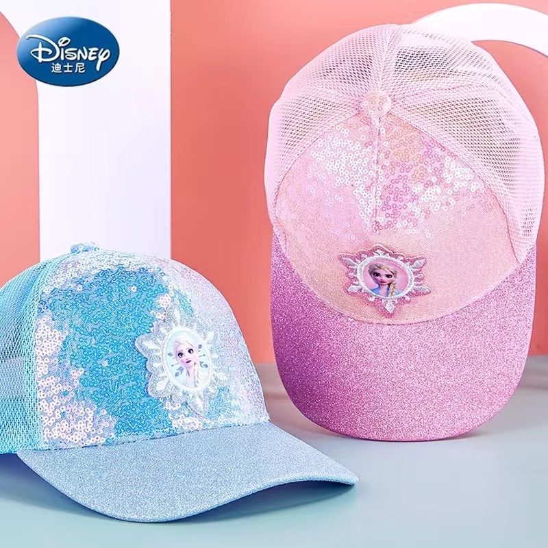 Disney หมวกเบสบอล กันแดด ลายการ์ตูนดิสนีย์เอลซ่า แฟชั่นฤดูร้อน สําหรับเด็กผู้หญิง