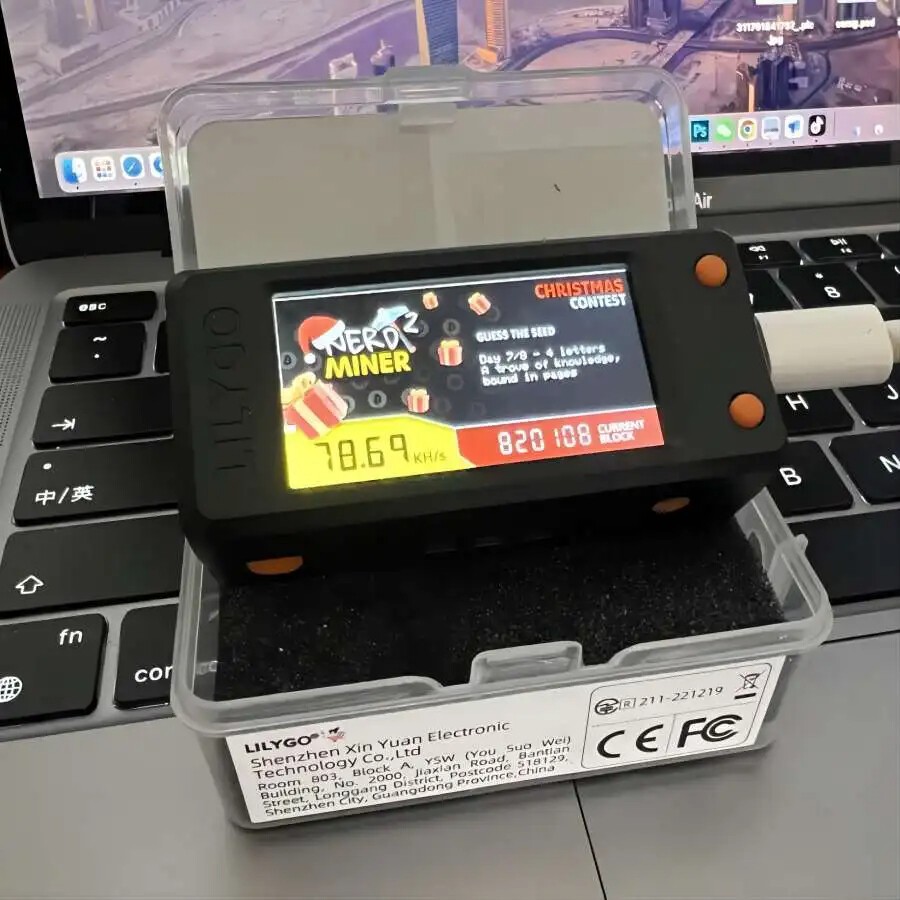 Nerdminer v2 Firmware 1.6.3 Original Board T-จอแสดงผล S3 Hashrate 78K/S BTC Lottery Solo Miner Nerd 