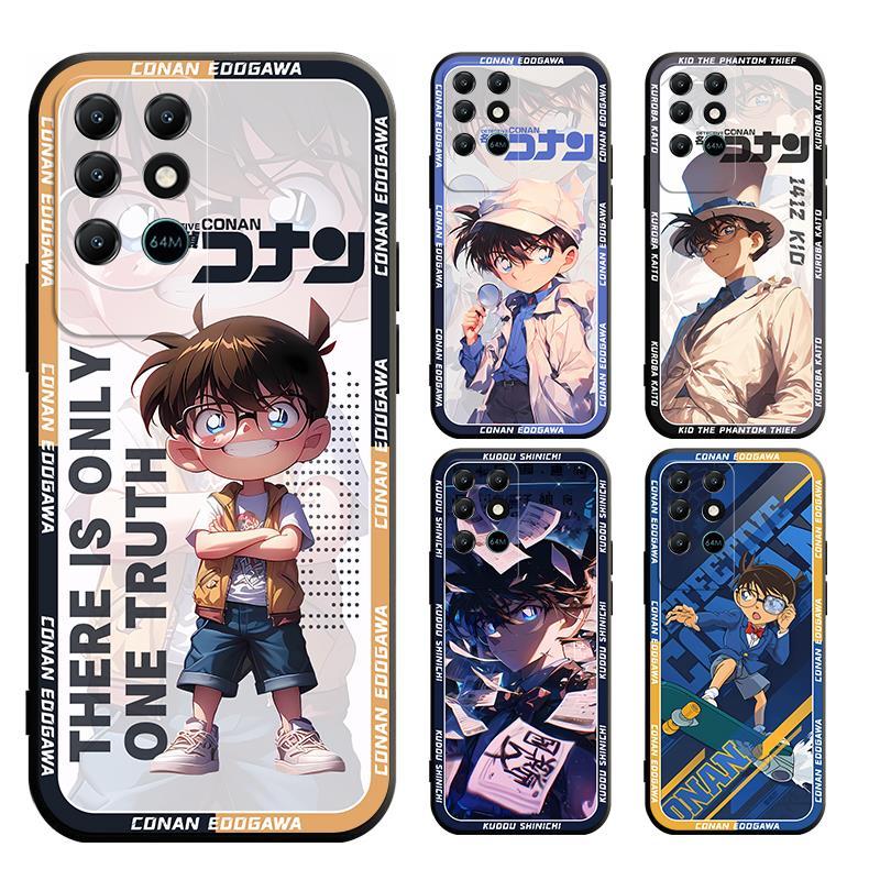 สําหรับ Infinix Note 12 11 10 8 11S 12i G96 G88 X693 X692 X667 X671B X671 X663 X670 nfc Pro 4G 5G 2022 นักสืบ Conan Matte ตรงกรณีสีดําปกอ่อน
