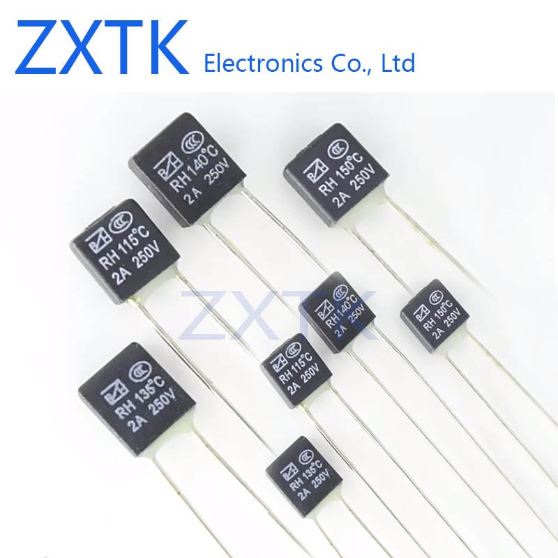 10 ชิ้นพัดลมมอเตอร์ฟิวส์ความร้อน 2A 3A 250V RH สีดําสแควร์อุณหภูมิสวิทช์ RH 92 95 105 110 115 120 12