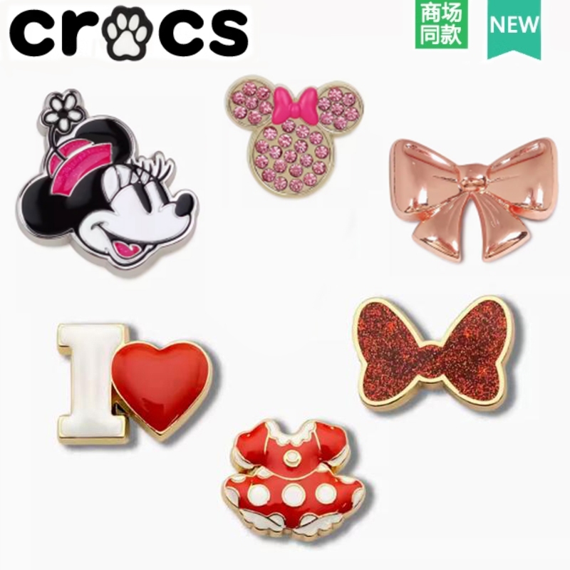Crocs Hole รองเท้ารองเท้าดอกไม้รองเท้าหัวเข็มขัด Carlo Chi รองเท้าอุปกรณ์เสริมตกแต่งหัวเข็มขัด Zhibixing โลหะ I Love Minnie