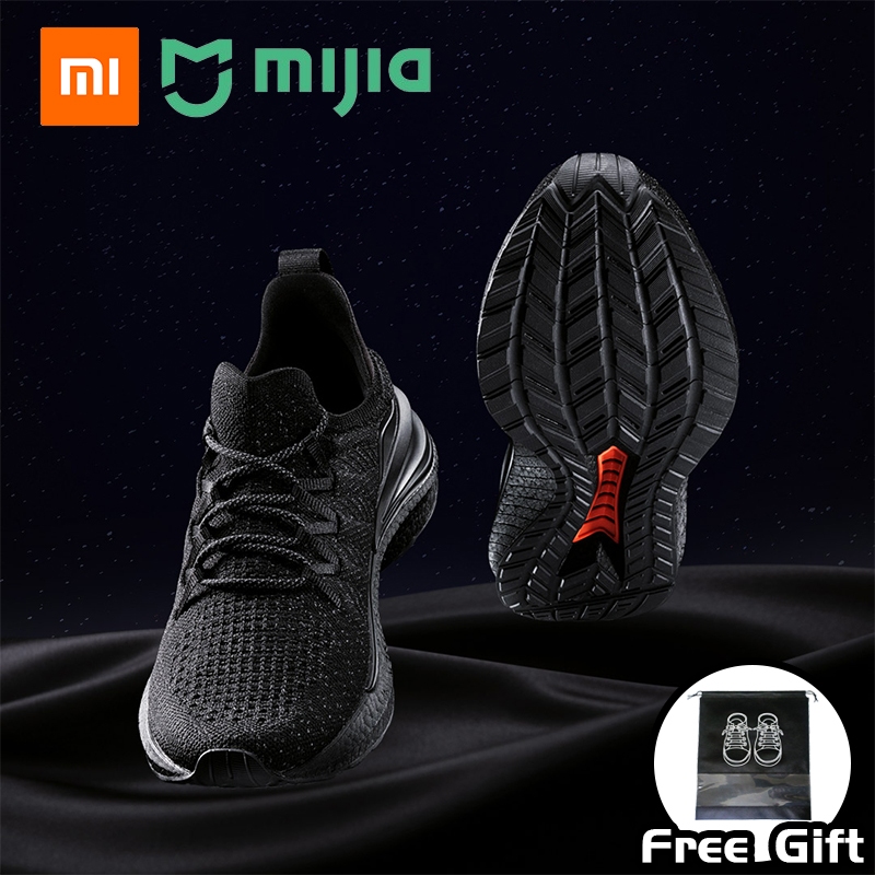 รองเท้าผ้าใบ Xiaomi Mijia 4 Antibacteria Luminous รองเท้าวิ่งผู้ชาย ขนาด 39-44 สีดํา