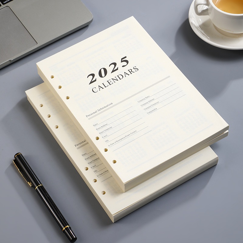 2025 สมุดบันทึกเติม 176 แผ่นปฏิทิน สมุดบันทึก รายวันรายสัปดาห์รายเดือนวางแผนวารสารกําหนดกําหนดกําหนดการประสิทธิภาพ สมุดบันทึก เครื่องเขียนสํา