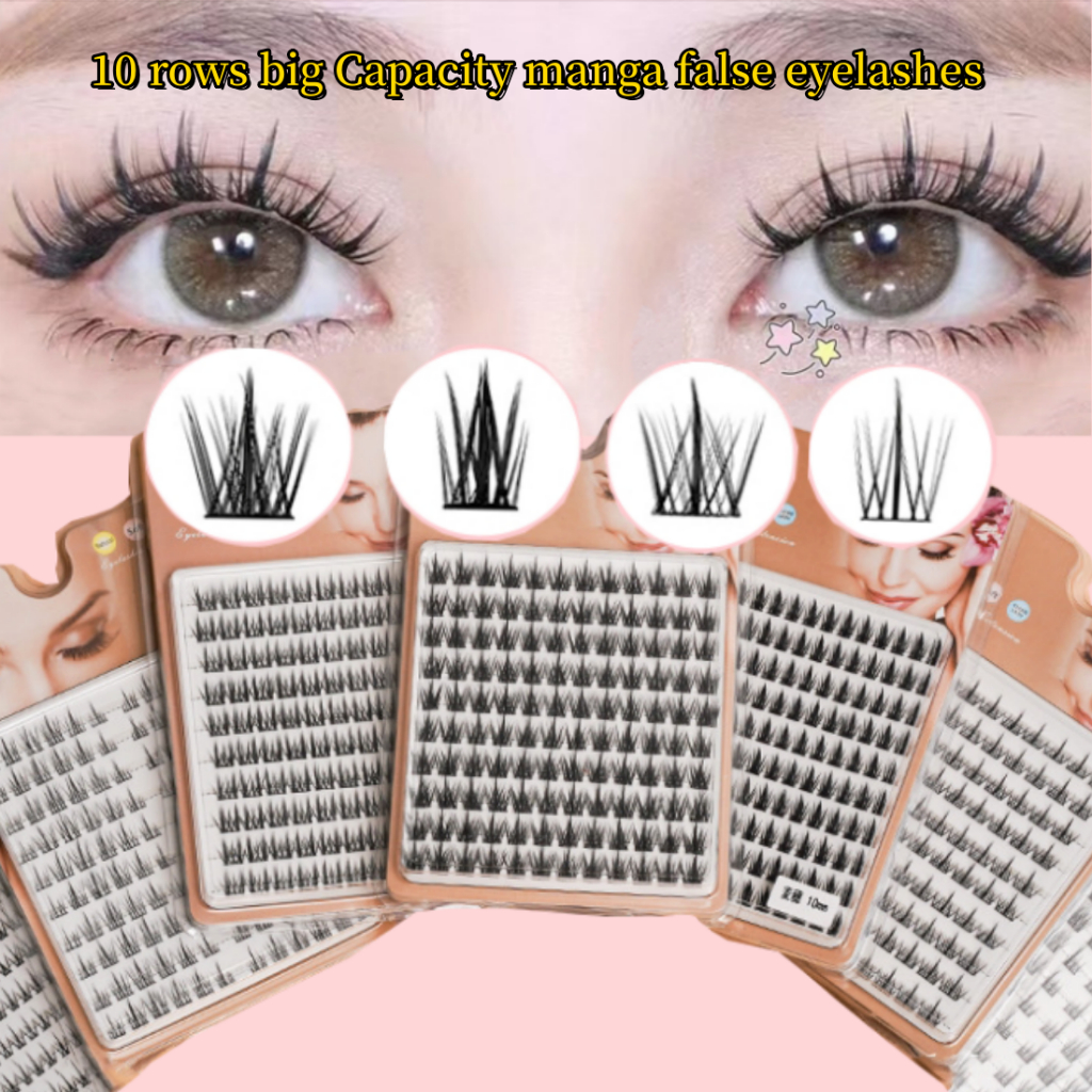 120 Clusters of Segmented ขนตาปลอมม้วนธรรมชาติ, 10 แถว False Lashes Cat Eye ความจุขนาดใหญ่ขนตาผสมธรรมชาติ,นุ่มและ Curling Long-lasting Eyelashes Extension