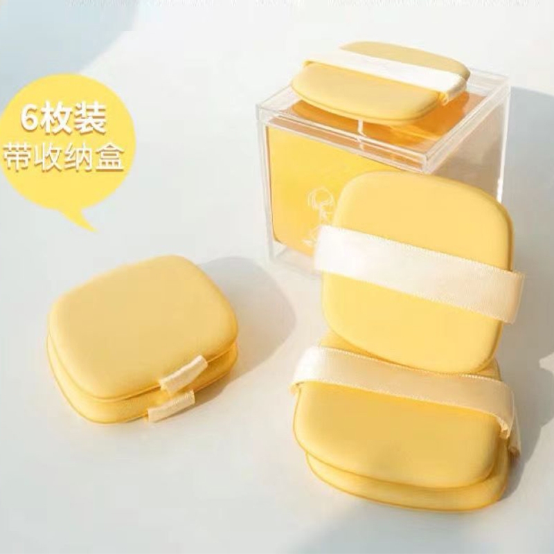 6pcs Butter ฟองน้ําแต่งหน้าแป้งพัฟแต่งหน้า Applicator ไม่มี Wasting Powder Air cushion แต่งหน้า Pad