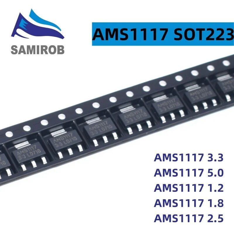 20 ชิ้น/50 ชิ้น AMS1117 3V3 AMS1117-1.2 AMS1117-1.5 AMS1117-1.8 AMS1117-2.5 AMS1117-3.3 AMS1117-5.0 AMS1117-4.4 แรงดันไฟฟ้าพรม SOT