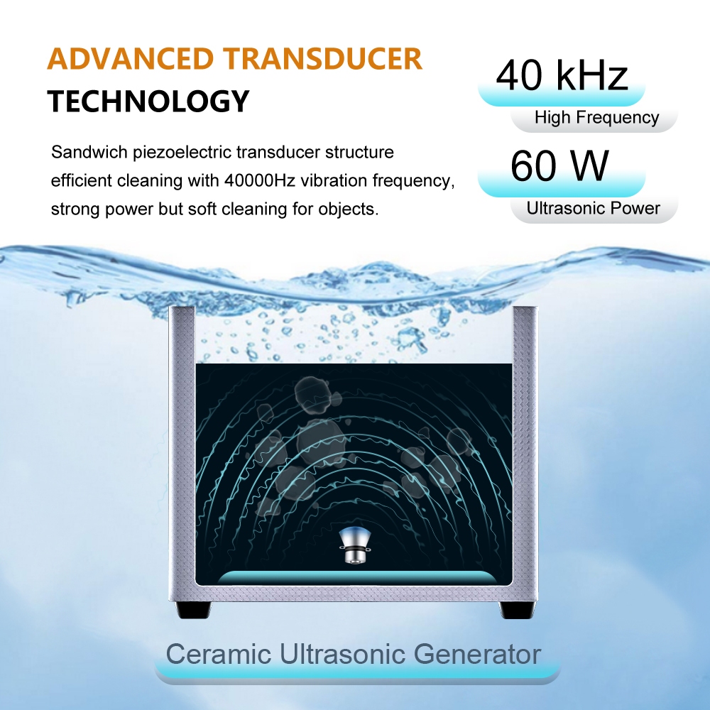 ทําความสะอาดอัลตราโซนิก 900 มล. 60W Bath Ultrasounic ทําความสะอาด SUS304 ตะกร้า - รูปที่ 4