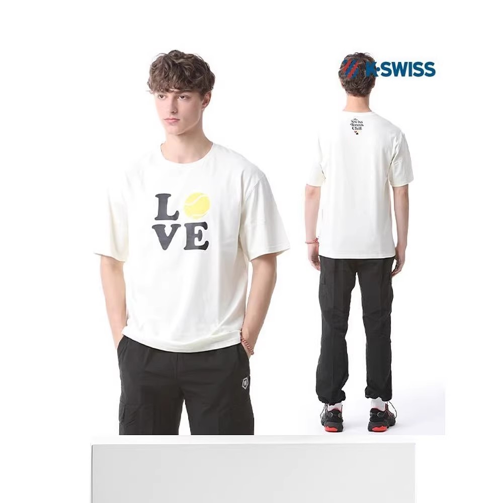 เสื้อยืดกีฬา KSwiss [K-SWISS] รายละเอียดลาย LOVE เสื้อยืดแขนสั้น