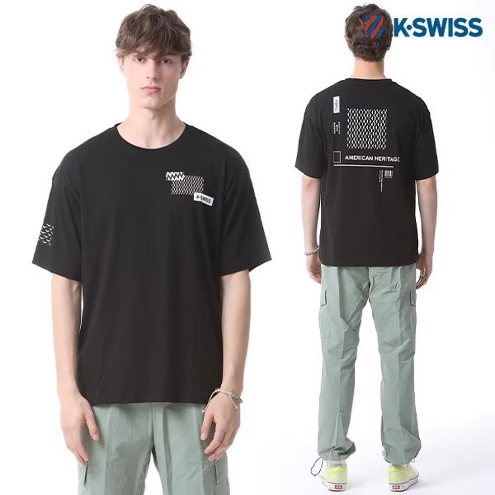 เสื้อยืดกีฬา KSwiss [K-SWISS] เสื้อยืดแขนสั้นลาย