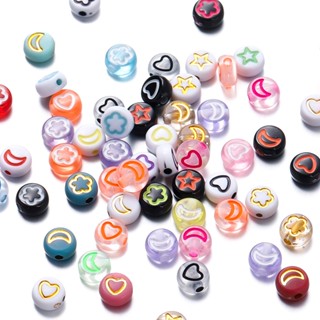 เซนต์.คุงก้า 50ชิ้น7มิลลิเมตรรอบดาวดวงจันทร์หัวใจรักลูกปัดใส…