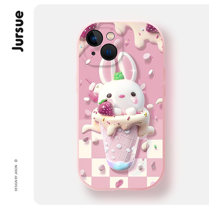 Jursue เคสไอโฟน เคสซิลิโคนนุ่มกันกระแทกการ์ตูนน่ารักตลก เคสโทรศัพท์  for iPhone 16 15 14 13 12 11 Pr