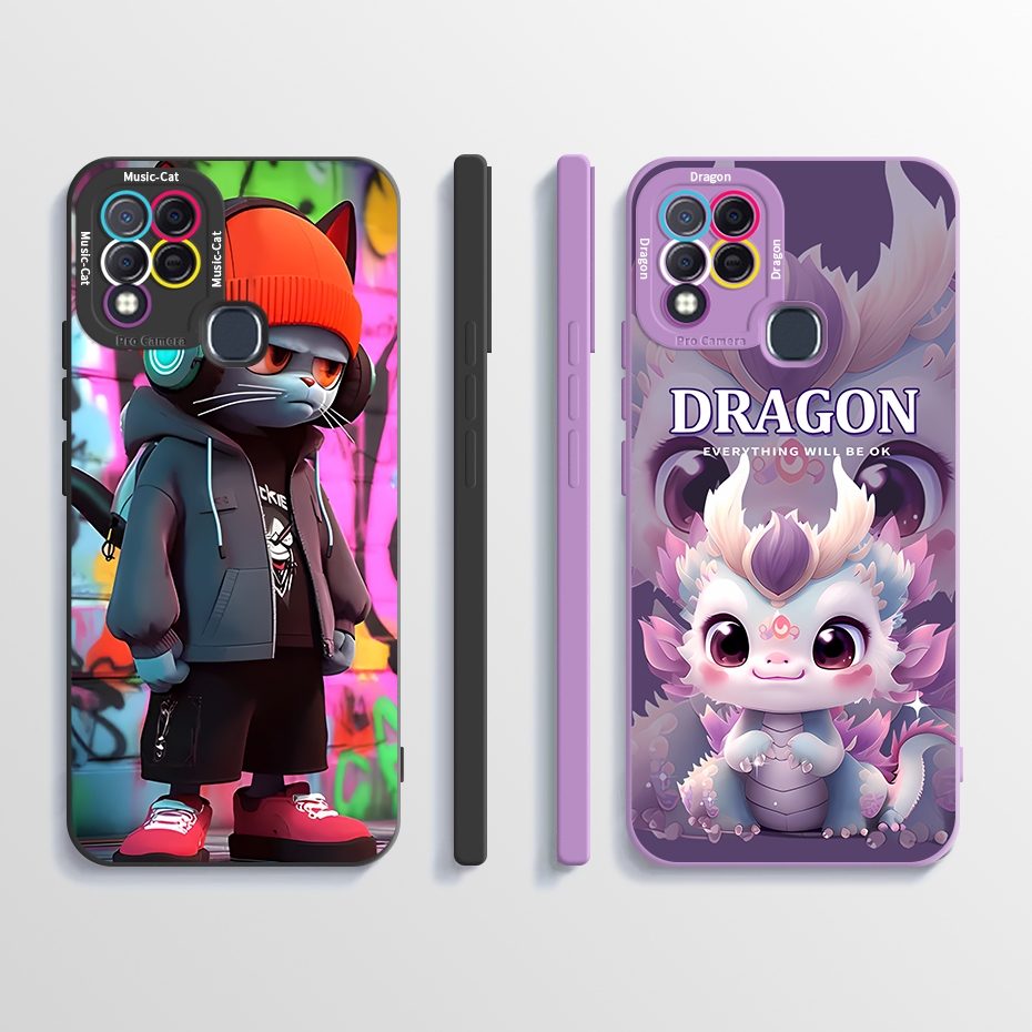 สําหรับ Infinix Hot 10T 10S ปลอก X689C X689 ซิลิโคนนุ่ม TPU กันกระแทกปกหลังแฟชั่นการ์ตูนพิมพ์ Hot10t Hot10s เคสโทรศัพท์