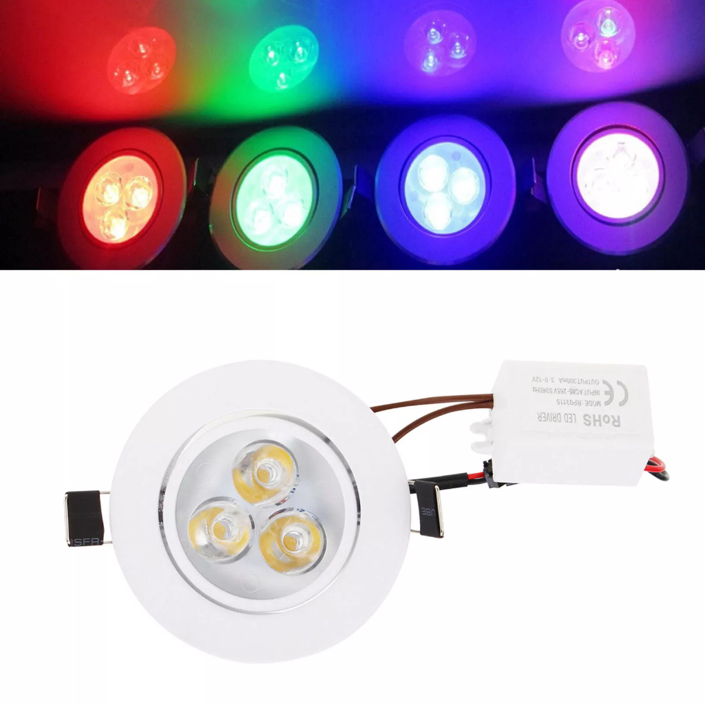 ไฟ LED เพดานดาวน์ไลท์ 3W รอบโคมไฟสปอตไลท์พร้อมไดรเวอร์ฟรี 12V 24V