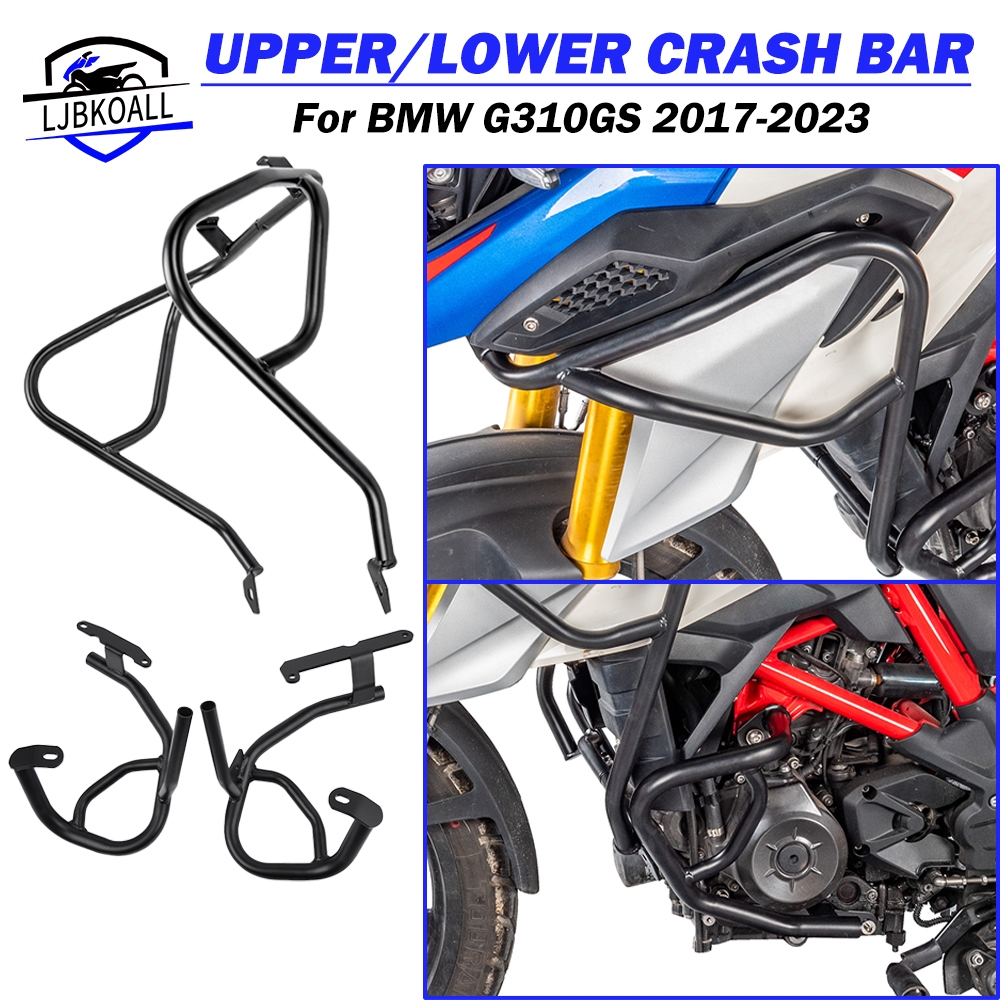 Ljbkoall รถจักรยานยนต์ G310GS Lower Upper Crash Bar เครื่องยนต์ Guard กรอบ Sliders กันชน Falling Protection สําหรับ BMW G310GS 2017-2024 อุปกรณ์เสริม