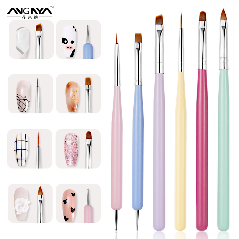 Angnya Nail Brushes Professional Nails Acrylic Art Brush Pencel ชุดเครื่องมือทําเล็บ