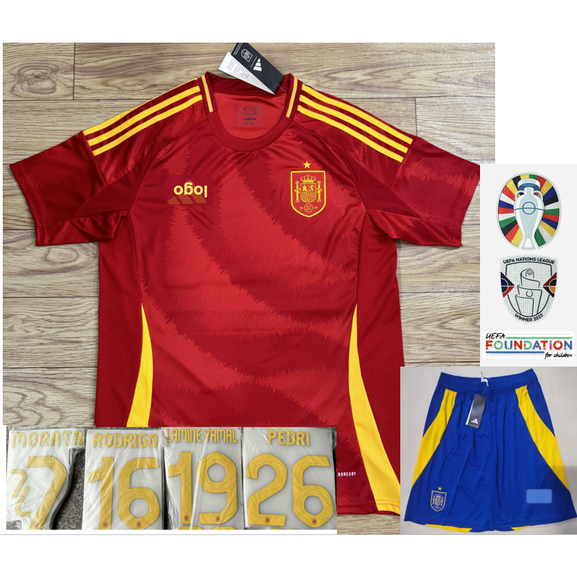 24-25 Spain Home [FAN Edition] เสื้อฟุตบอล S-4XL * คุณภาพสูง * เสื้อยืดกีฬา
