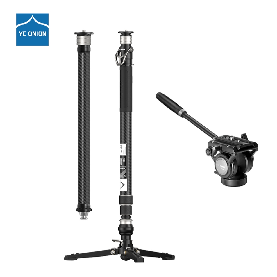 Yc ONION PINETA คาร์บอนไฟเบอร์ monopod 2.0 One-touch extension แบบพกพา quick release กล้องมืออาชีพ monopodPedal ปลดล็อค