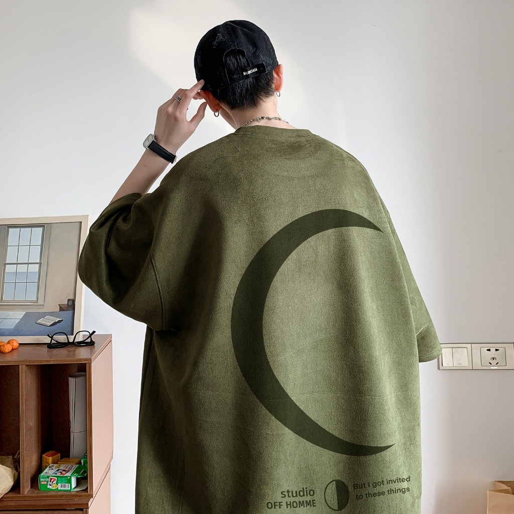 M-3XL Street Wear เสื้อยืดผู้ชายอินเทรนด์ Ruffian หล่อ Retro All-Match แขนสั้นเสื้อผู้ชายฤดูร้อนแฟชั