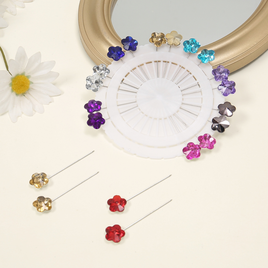Laven 12 ชิ้น/ถุงหลากสีผ้าพันคอเข็มกลัดแฟชั่นความปลอดภัยผ้าพันคอ Pins มุสลิมผู้หญิงผ้าไหมผ้าคลุมไหล่อุปกรณ์เสริม