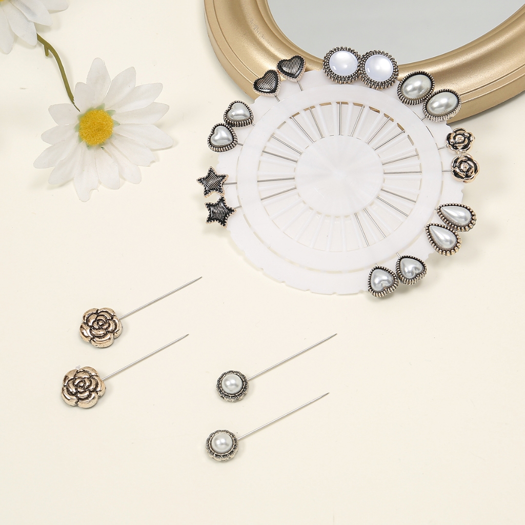 Laven 12 ชิ้น/ถุงหลากสีผ้าพันคอเข็มกลัดแฟชั่นความปลอดภัยผ้าพันคอ Pins มุสลิมผู้หญิงผ้าไหมผ้าคลุมไหล่อุปกรณ์เสริม