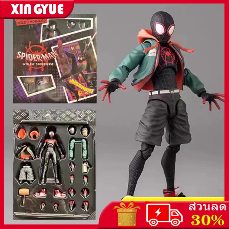 15 ซม.อะนิเมะรูป Spider Man ผ่าน Verse Action เครื่องแต่งกาย Sofbinal Miles Morales รูปปั้น Universe ของเล่นสะสมรุ่น