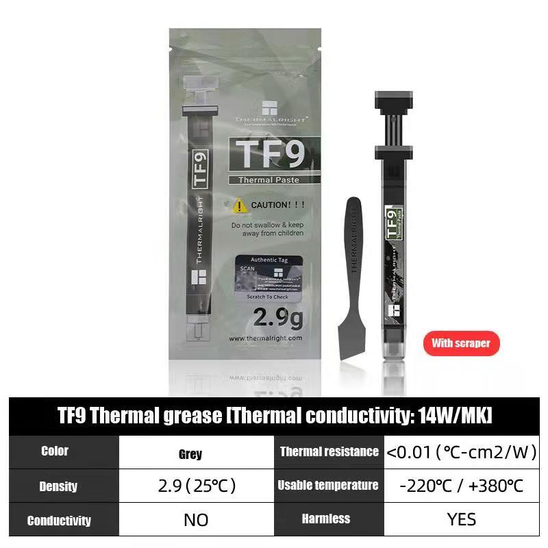 Thermalright TF9 1.5/2.9g 14 W/MK CPU GPU จาระบีความร้อนระบายความร้อนคอมพิวเตอร์โน้ตบุ๊คกราฟิกการ์ดความร้อนวาง scra