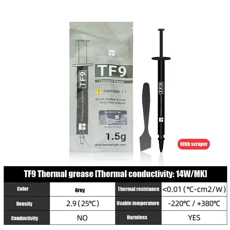 Thermalright TF9 1.5/2.9g 14 W/MK CPU GPU จาระบีความร้อนระบายความร้อนคอมพิวเตอร์โน้ตบุ๊คกราฟิกการ์ดความร้อนวาง scra