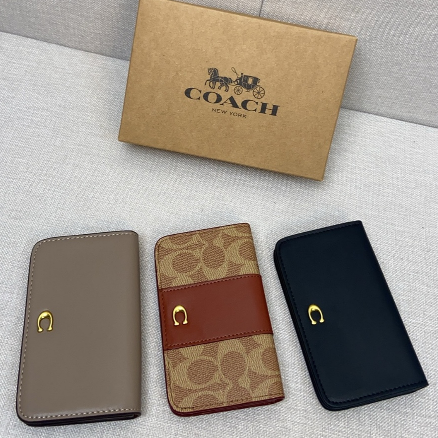 ของแท้ 100% ✈️CAOCH C5870 C4818 กระเป๋าสตางค์สุภาพสตรีกระเป๋าสตางค์หนังแท้เปลี่ยนกระเป๋าใส่บัตร