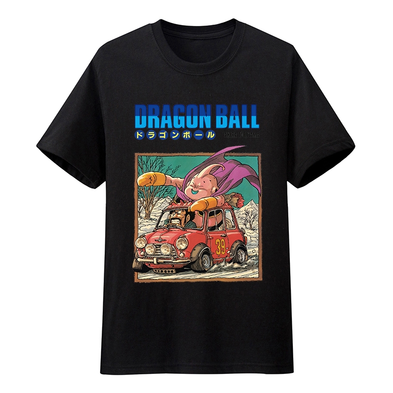 Baju Majin Buu Dragon Ball ผ้าฝ้ายเสื้อยืดอะนิเมะ Dragon Ball Z แขนสั้น Baju Lelaki Perempuan T เสื้