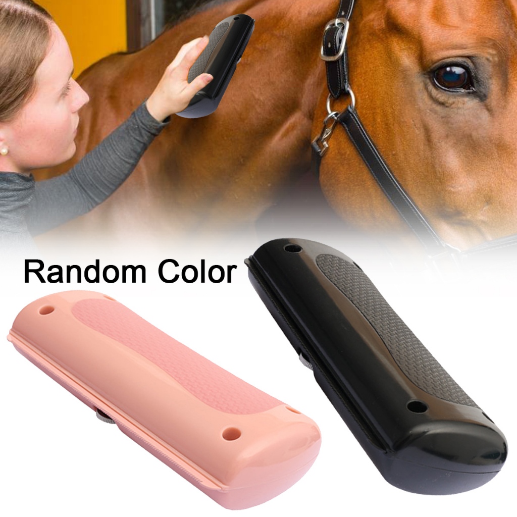 ใหม่ Horse Grooming แปรงนวดทําความสะอาดหมัด Tick Removal ยางหวีผมอุปกรณ์เสริม Body Mane Tail Bristle ขี่แปรง