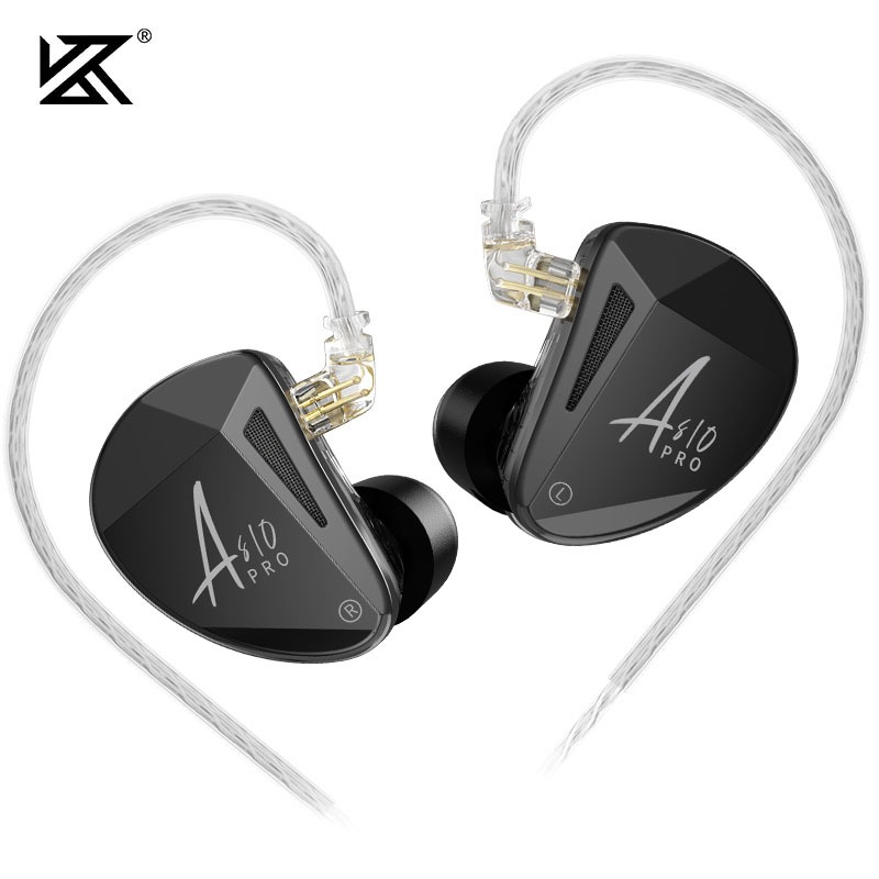 Kz AS10 PRO 5BA IEMs หูฟังอินเอียร์ไฮไฟแบบมีสายหูฟังมอนิเตอร์สเตอริโอเบสหูฟังพร้อมสายสัญญาณเสียงแบบถอดได้ชุบเงิน