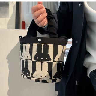 การ์ตูนกระต่ายลายถักกระเป๋าถือสไตล์เกาหลีแฟชั่นสุภาพสตรีนักเ…