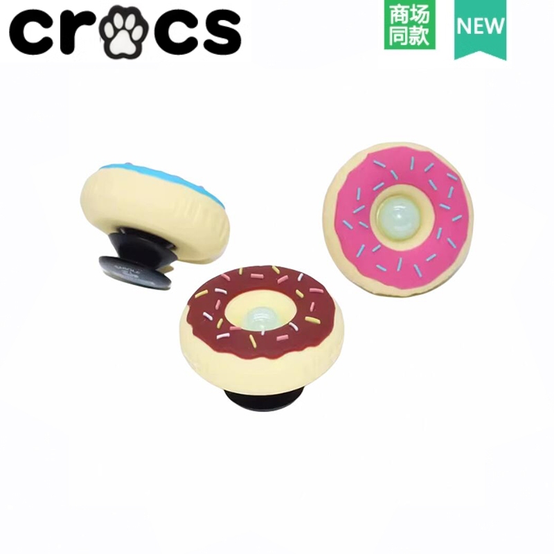 Crocs Hole รองเท้าดอกไม้อุปกรณ์เสริม diy รองเท้าหัวเข็มขัดอุปกรณ์เสริม crocs Zhibixing โดนัทสามมิติ High-End Jibbitz