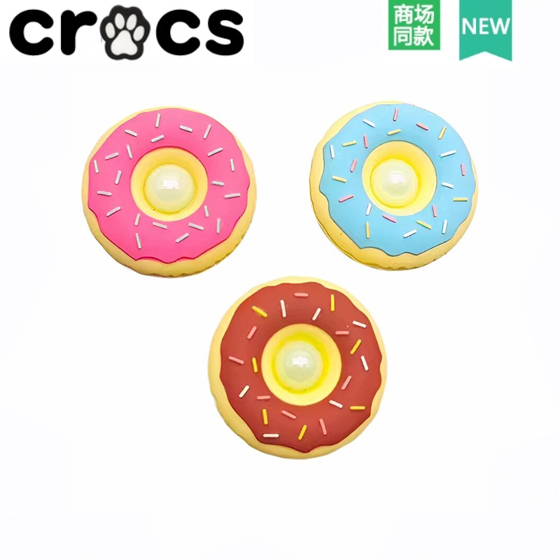 Crocs Hole รองเท้าดอกไม้อุปกรณ์เสริม diy รองเท้าหัวเข็มขัดอุปกรณ์เสริม crocs Zhibixing โดนัทสามมิติ High-End Jibbitz