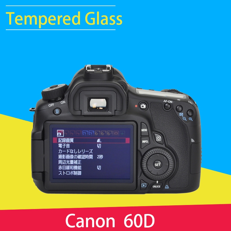 Canon 60D กระจกนิรภัยป้องกันหน้าจอฟิล์ม LCD สําหรับ Canon EOS 60D