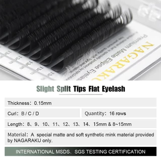 Nagaraku ขนตาแต่งหน้าแบนแยกเคล็ดลับรูปไข่รูปร่างธรรมชาติแสง Faux Eyelashes Dark Black Dark Brown eyelash matte