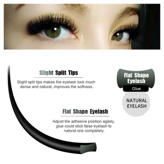Nagaraku ขนตาแต่งหน้าแบนแยกเคล็ดลับรูปไข่รูปร่างธรรมชาติแสง Faux Eyelashes Dark Black Dark Brown eyelash matte