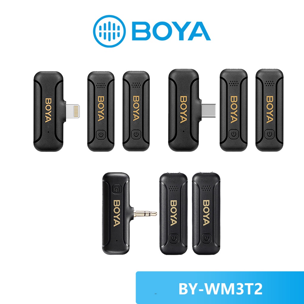 BOYA BY-WM3T2 ไมโครโฟนไร้สาย, Lavalier microphone ,ระบบตัดเสียงรบกวน,  สำหรับแล็ปท็อป IOS Android