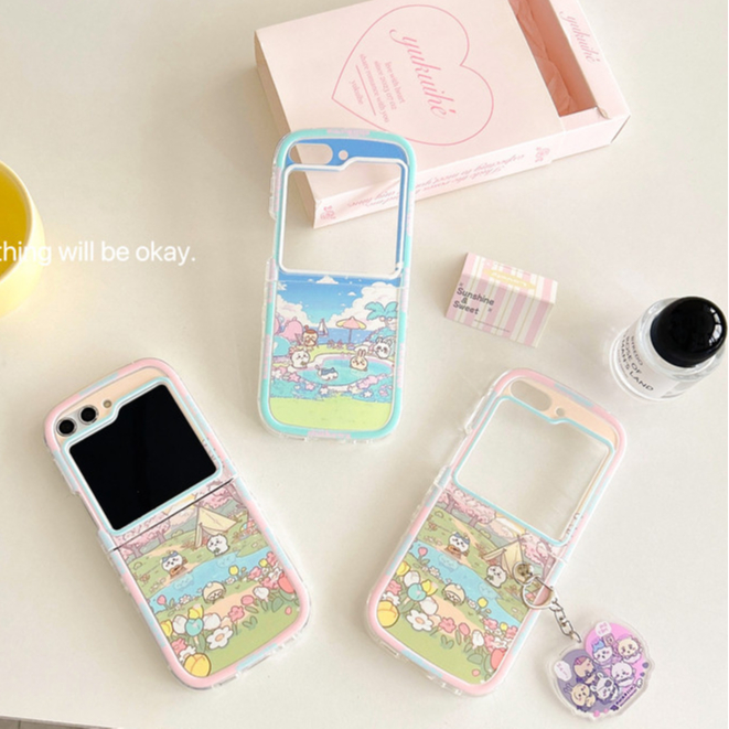 SAMSUNG กรอบสีคมชัดเคสซิลิโคนอ่อนนุ่มsamsung Galaxy Z