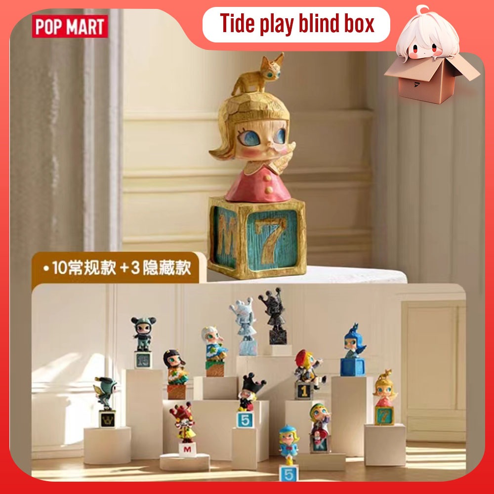 ใหม่popmart Bubble Matt MOLLY Anniversary Sculpture Classic Return 2 series of hand-done blind box ของเล่นของขวัญ