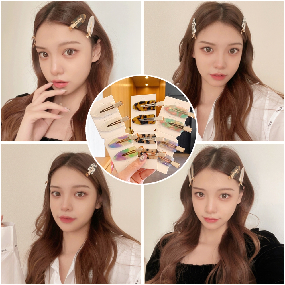 แฟชั่นสาวญี่ปุ่นไร้ร่องรอยพร้อมกิ๊บติดผมด้านข้างสีสันสดใสสําหรับผู้หญิง