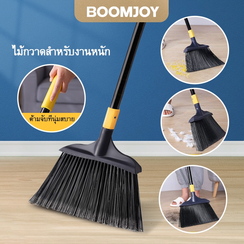 BOOMJOY Heavy-duty ไม้กวาดกลางแจ้ง Commercial Perfect สําหรับ Courtyard โรงรถล็อบบี้ Mall Market ชั้น Home Kitchen Room สํานักงานสัตว์เลี้ยงผม Rubbish 54 นิ้ว